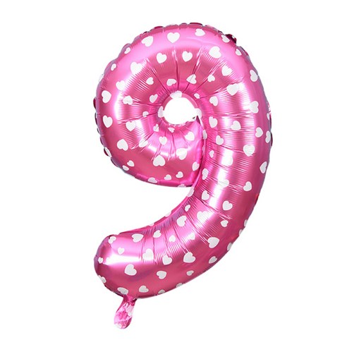 파티복닷컴 32인치 별 숫자풍선 핑크, 9, 1개