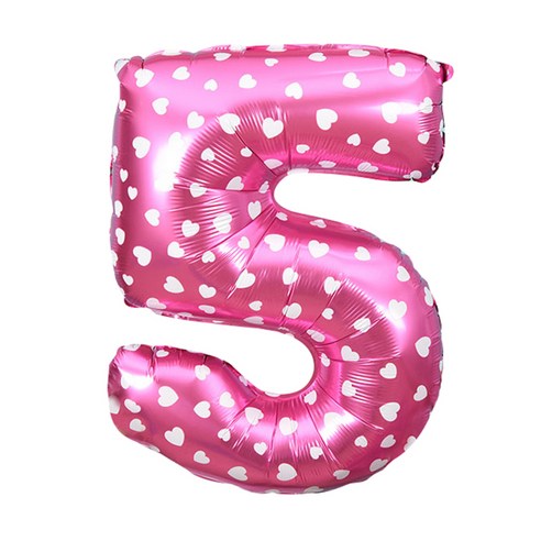 파티복닷컴 32인치 별 숫자풍선 핑크, 5, 1개