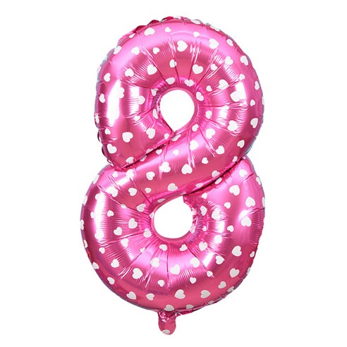 파티복닷컴 32인치 별 숫자풍선 핑크, 8, 1개