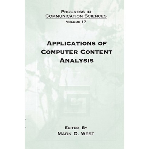 Applications of Computer Content Analysis Paperback, Ablex Publishing Corporation