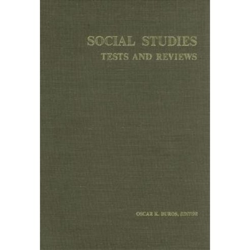 Social Studies Tests and Reviews Hardcover, Buros Center for Testing