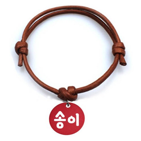 펫츠룩 굿모닝 카라멜 반려동물 목걸이 M + 알미늄원형 팬던트 M, 레드(송이), 1개