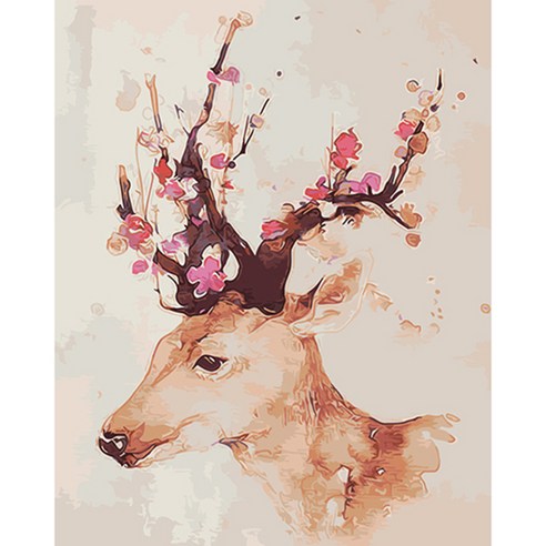 아트조이 DIY 명화 그리기 세트 40 x 50 cm 세로형, 행운꽃사슴, 1개