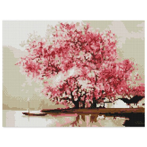 아트조이 DIY 보석십자수 30 x 40 cm, 강가의 봄, 1개