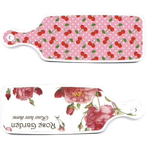 로엠디자인 서빙 도마 보드 2p Rose Garden 세트, Rose Garden, 핑크 체리, 1세트