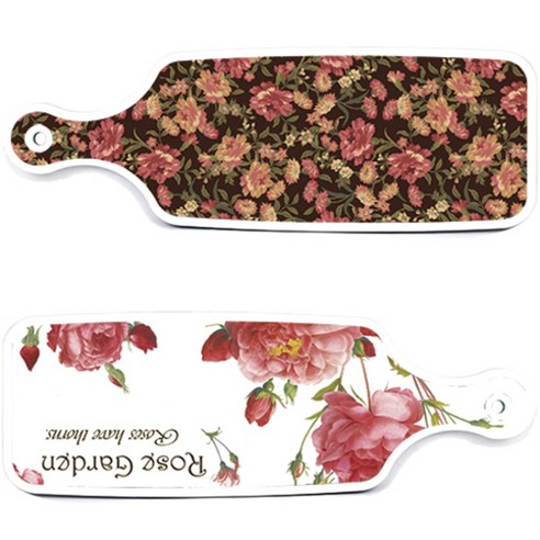 로엠디자인 서빙 도마 보드 2p Rose Garden 세트, Rose Garden, 블랙 가든 아트, 1세트