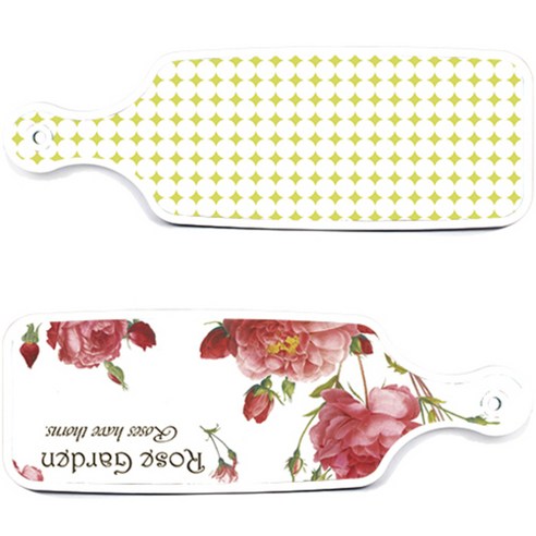 로엠디자인 서빙 도마 보드 2p Rose Garden 세트, Rose Garden, 원형 패턴 파스텔 연두, 1세트