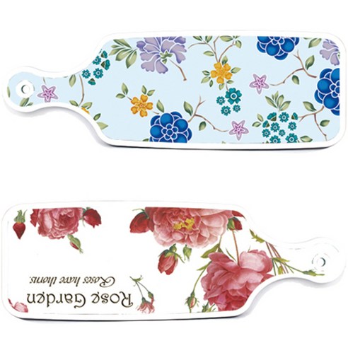 로엠디자인 서빙 도마 보드 2p Rose Garden 세트, Rose Garden, 로맨틱 블루 floral 비색, 1세트