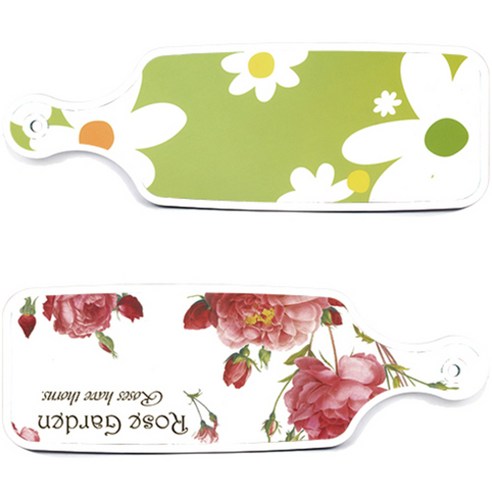 로엠디자인 서빙 도마 보드 2p Rose Garden 세트, Rose Garden, floral design 하얀 개나리, 1세트