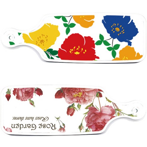 로엠디자인 서빙 도마 보드 2p Rose Garden 세트, Rose Garden, 국화 블루 화이트, 1세트