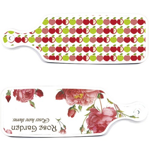 로엠디자인 서빙 도마 보드 2p Rose Garden 세트, Rose Garden, 애플 화이트, 1세트