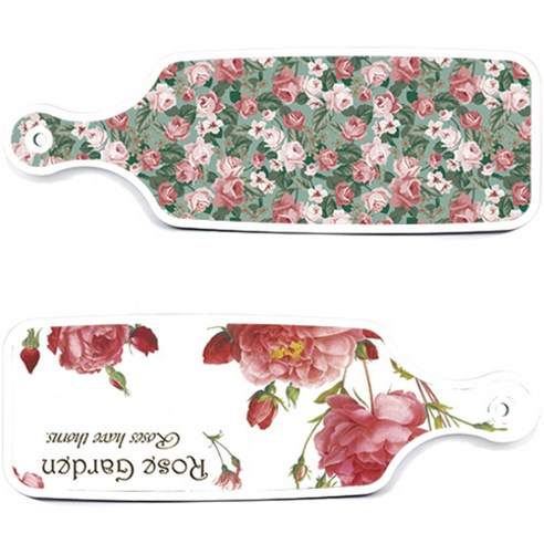 로엠디자인 서빙 도마 보드 2p Rose Garden 세트, Rose Garden, 흑록색 가든 플라워, 1세트