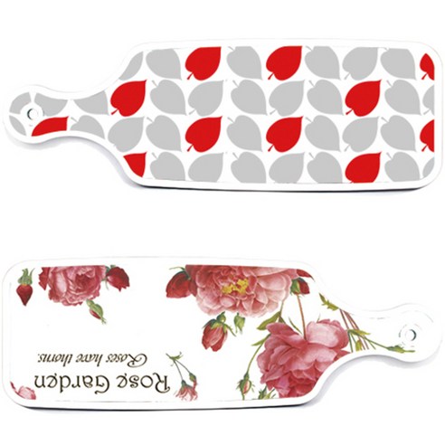 로엠디자인 서빙 도마 보드 2p Rose Garden 세트, Rose Garden, 레드 그린 낙엽, 1세트