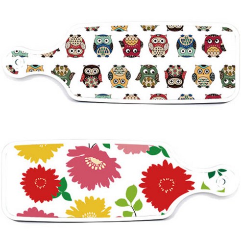 로엠디자인 서빙 양면도마 국화 핑크 화이트, 국화 핑크 화이트, Cute 부엉이, 1개