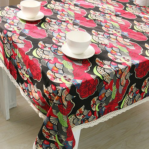 이코디 스페이드 로얄 테이블보, 레드, 140 x 140 cm