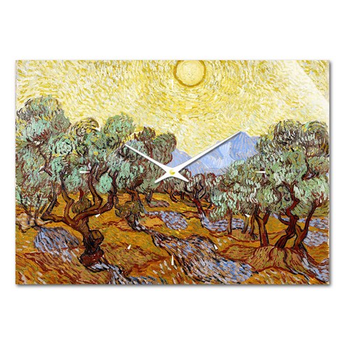 더윤 레티나 명화 벽시계 42 x 30 cm, 고흐 올리브나무3