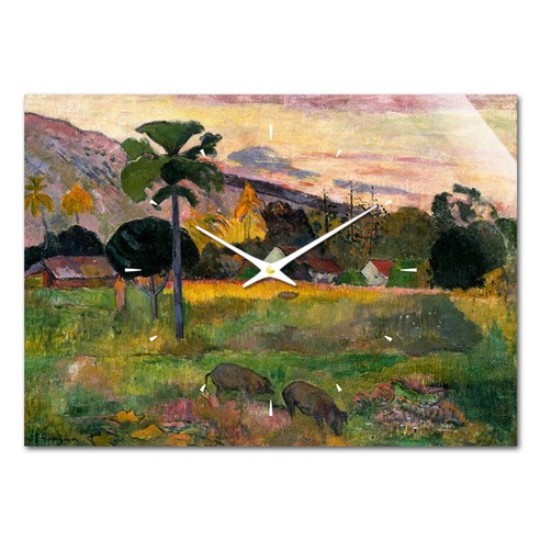 더윤 레티나 명화 벽시계 42 x 30 cm, 고갱 하에레 마이