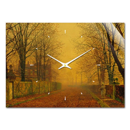 더윤 레티나 명화 벽시계 42 x 30 cm, 그림쇼 저녁놀