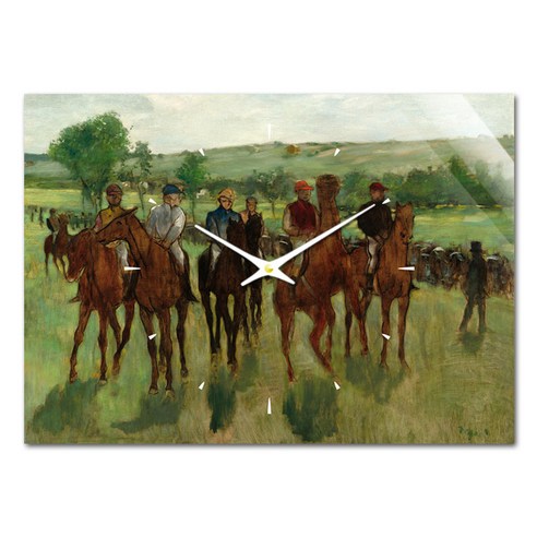 더윤 레티나 명화 벽시계 42 x 30 cm, 드가 기수들