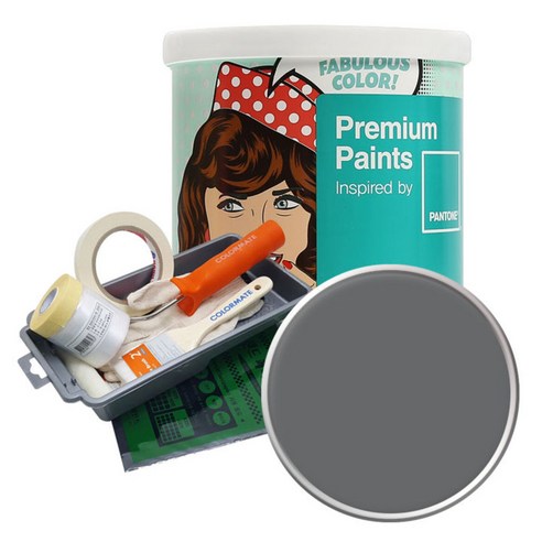 노루페인트 팬톤 내부용 무광 실내벽면페인트 1L 세트, 18-0000 Smoked Pearl
