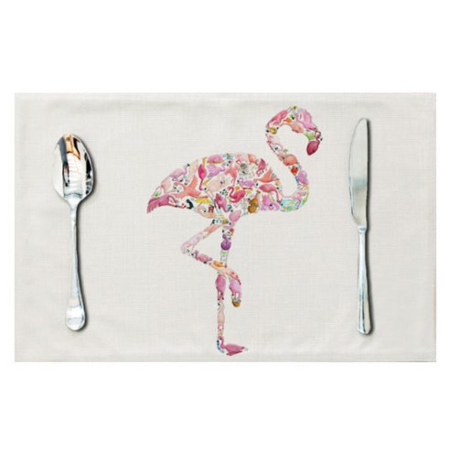 아울리빙 아이러브 플라밍고 식탁매트, D, 44 x 28 cm
