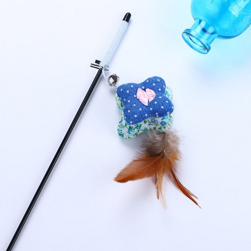 DrMini 고양이 FUN 스틱 장난감 46.7cm, 꽃잎, 2개입