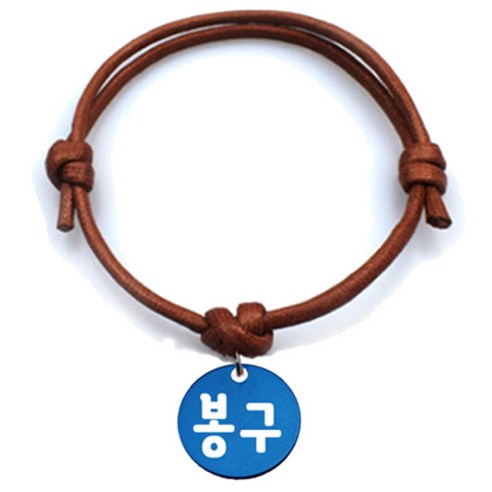 펫츠룩 굿모닝 카라멜 반려동물 목걸이 M + 알미늄원형 팬던트 S, 블루(봉구), 1개