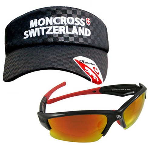 몽크로스 낚시모자 Black MC-101 + 신한광학 선글라스 SH7040, Black Red Brown Red Coating