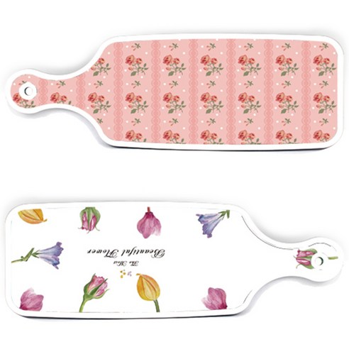 로엠디자인 서빙 도마 2p 로맨틱패턴플라워보드 세트, 핑크로즈, 1세트