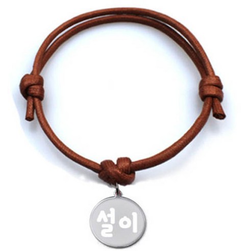 펫츠룩 굿모닝 카라멜 반려동물 목걸이 M + 메탈원형 팬던트 M, 실버(설이), 1개