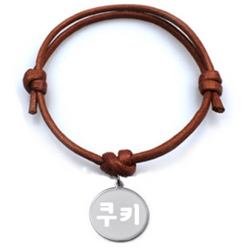 펫츠룩 굿모닝 카라멜 반려동물 목걸이 M + 메탈원형 팬던트 S, 실버(쿠키), 1개