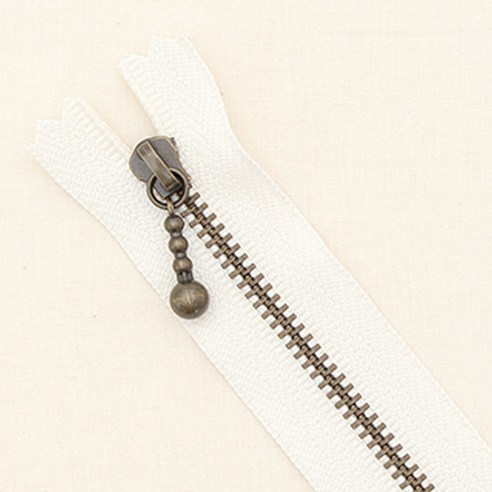 YKK 앤틱 지퍼 25cm, 아이보리, 10개입