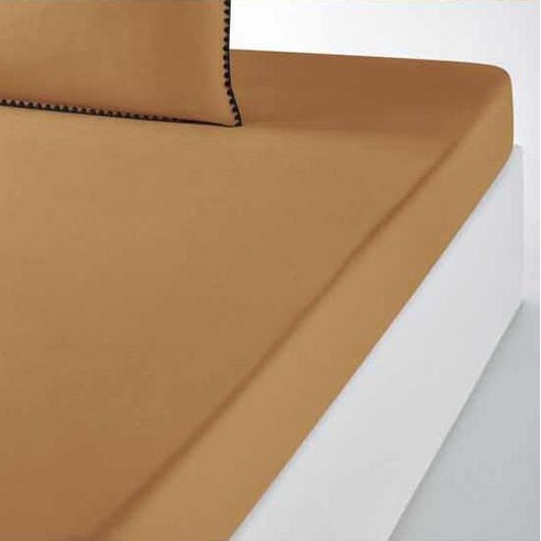 라흐두뜨 단색 자수 순면 매트리스커버 F696633, ocre