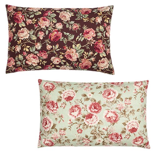 아인하우스 순면 베개 솜포함 019 2p, 장미A 브라운, 장미A 민트