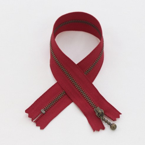 YKK 머스트 앤틱 지퍼 30cm, 딥레드, 3개