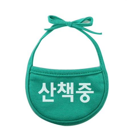 이츠독 강아지 턱받이 산책중 L, 초록, 1개