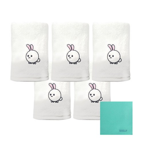 송월타월 12간지 캐릭터 세면타올 5p + 독일행주 랜덤 발송, 토토(아이보리), 1세트