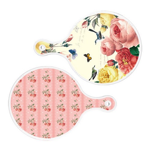 로엠디자인 서빙 원형 보드 도마 PrettyRoses 2p 세트, PrettyRoses, 핑크로즈, 1세트