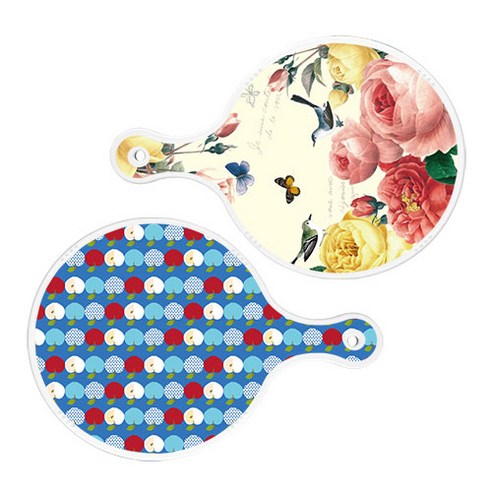 로엠디자인 서빙 원형 보드 도마 PrettyRoses 2p 세트, PrettyRoses, 애플벽색, 1세트