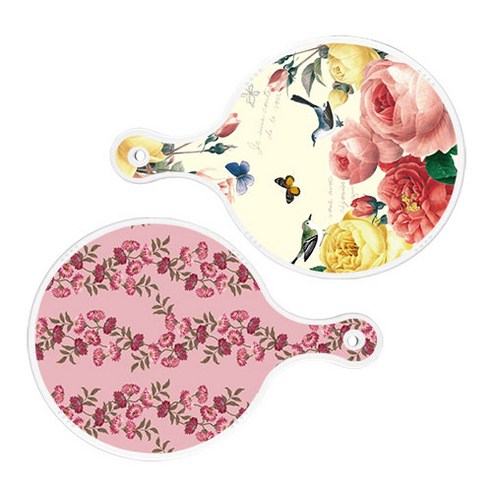 로엠디자인 서빙 원형 보드 도마 PrettyRoses 2p 세트, PrettyRoses, 체리플라워, 1세트
