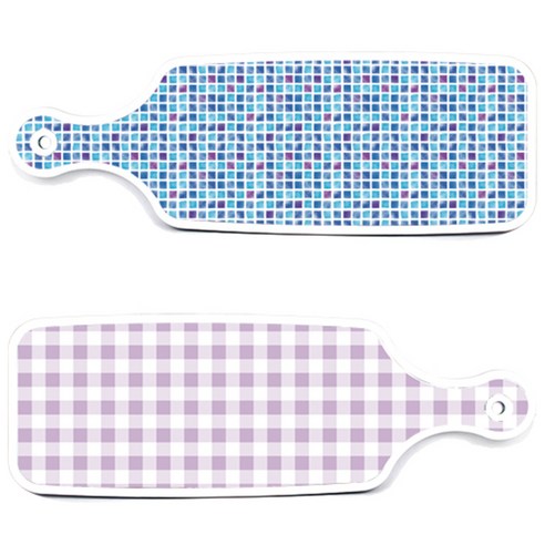 로엠디자인 서빙 도마 보드 2p 체크파스텔 보라 세트, 체크 파스텔 보라, 블루타일, 1세트