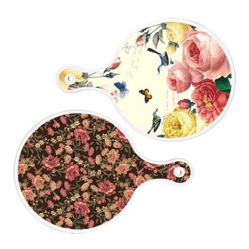 로엠디자인 서빙 원형 보드 도마 PrettyRoses 2p 세트, PrettyRoses, 블랙가든아트, 1세트