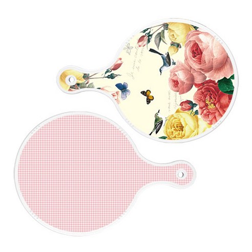 로엠디자인 서빙 원형 보드 도마 PrettyRoses 2p 세트, PrettyRoses, 훈색체크, 1세트