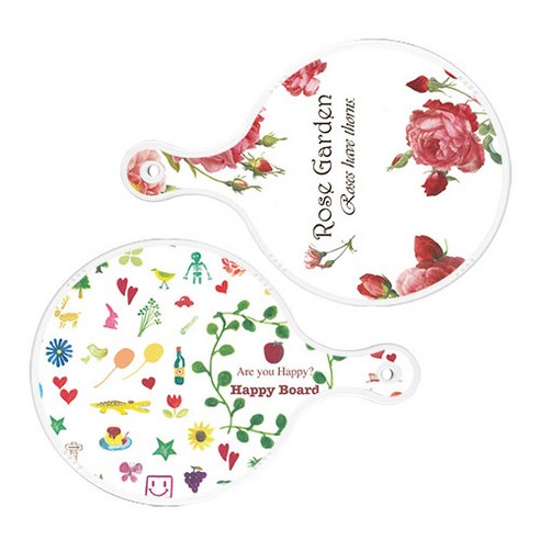 로엠디자인 서빙 도마 보드 2p RoseGarden원형 세트, RoseGarden원형, 해피원형, 1세트