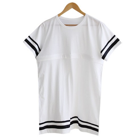 마더라이크 F 두줄 소매 반팔 수유티