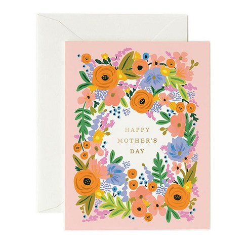 라이플페이퍼 FLORAL MOTHER''S DAY 카드 + 봉투, 혼합 색상, 1세트