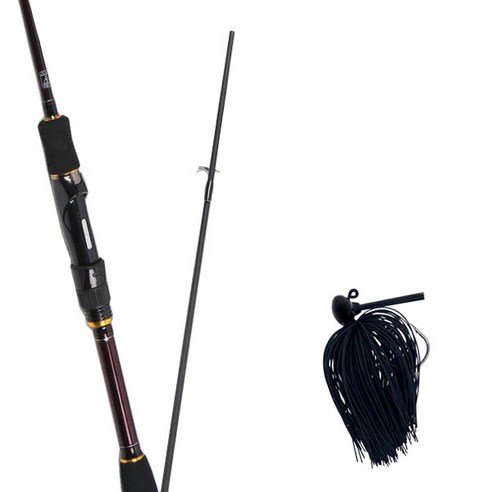 원다 베스타 루어낚싯대 602MLSP + 다미끼 스커트베이트 디에프 터치 지그 10.7g, 01 BLACK + BLACK