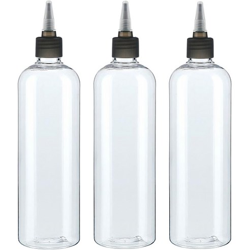 병도매닷컴 투명24 뾰족 검정마개 공병 AT500, 500ml, 3개