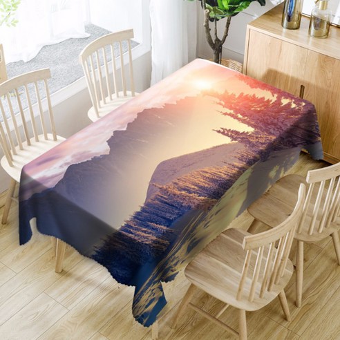 이코디 펀칭라인 이미지 테이블보, 마운틴, 153 x 214 cm
