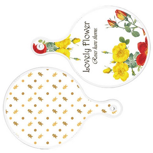 로엠디자인 서빙 도마 2p Lovely Flower 원형 보드 세트, Lovely Flower 원형, 쿠키 원형, 1세트